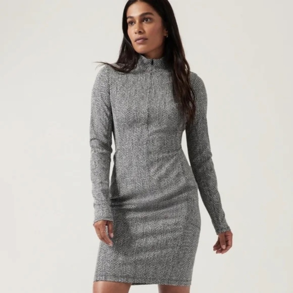 Athleta Gray Mock Neck Bodycon Dress